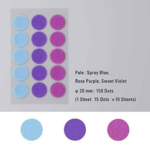 Stalogy S2222 S2 Masking Tape Patches: 0.8" diameter / 15 dots per sheet / 10 sheets per pack / 20mm wide, Shuffle Pale
