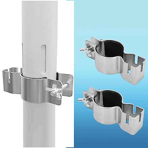 UOIENRT 2 Pack Pipe and Drape Clamps, 3 Way Extra Double Crossbar, Drape Support Clamp for Wedding Decoration, Party