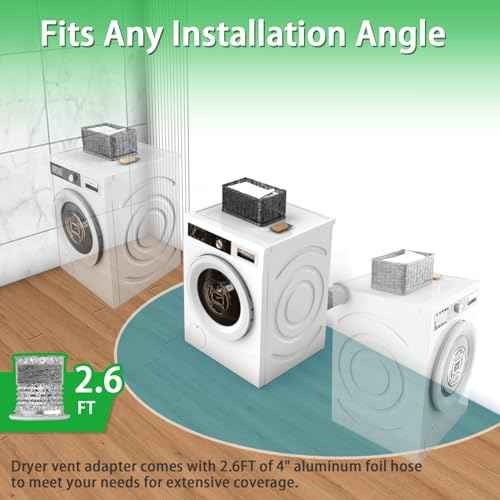 Magnetic Dryer Vent Connector -Quick Connect Coupling,ABS Rust-Proof Housing,Airtight 4" Kit for Tight Spaces-Laundry Room,Closet,Apartment-Quick Snap Installation,Easy Clean