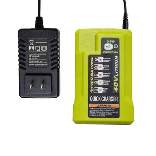 OP403 USB Port Battery Charger Replacement for Ryobi 40 Volt Battery Charger P401A OP403 OP403A OP404A OP400 OP401 OP400A OP406A, Compatible with Ryobi 40 Volt li-ion Battery OP40401 OP4040A OP1020A