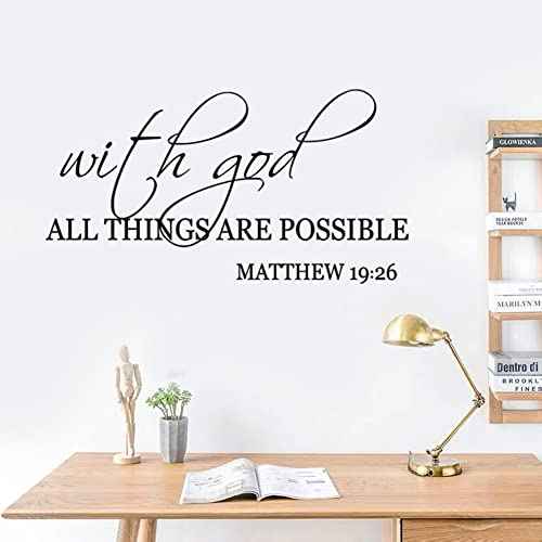 Bible Verse Wall Decals - Vinyl Quotes Stickers Inspirational Peel & Stick Decor for Living Room, Bedroom, Office, Bathroom