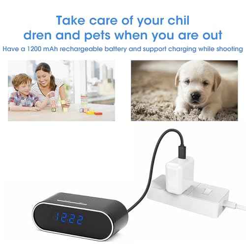 WiFi Clock Hidden Camera HD 1080P Wireless Small Spy Camera with Night Vision Cameras for Home Security Secret Nanny Cam with Video Indoor