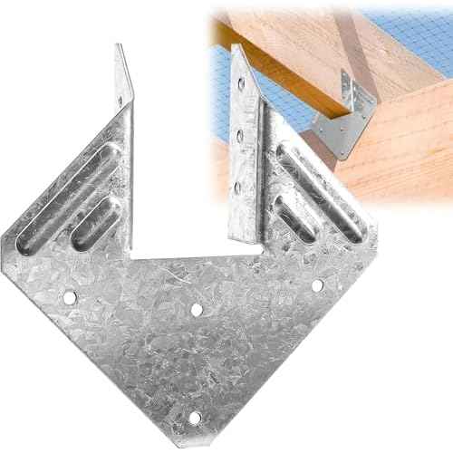50 Pack 16-Gauge Hurricane Ties for Rafter, Heavy Duty Hurricane Straps, Robust Hot Dip Galvanized Rafter Ties Brackets, Joist Hangers for 2X Deck Joists