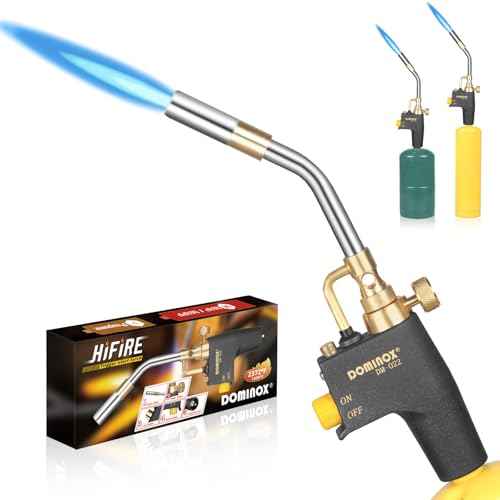 DOMINOX Propane Torch Head, High Intensity Torch Head Trigger Start Gas Torch, Soldering Torch for Propane MAP MAPP Tank, Soldering, Ignition, Barbecue, Lighting