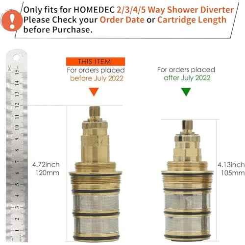 ¡¼For BEFORE July, 2022¡½ HOMEDEC 2/3/4/5 Way Shower Diverter Temperature Cartridge Replacement