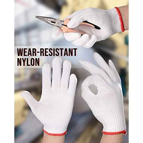 SATINIOR 36 Pairs Hand Work Gloves White Cotton Liners Safety Work BBQ Gloves Liners Men Women Cotton Hand Protection