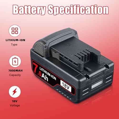 2P 18V 7.0Ah Replacement for Milwaukee Battery Lithium-ion Compatible with Milwaukee Battery 18V 48-11-1820 48-11-1850 48-11-1860 48-11-1870 Cordless Power Tools