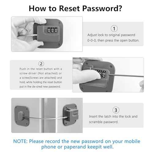 Refrigerator Lock, Heavy Duty Fridge Lock, Combination Lock for Refrigerator Cabinets, Drawers, Safety, Easy Install No Keys Needed (Grey-4Pack)