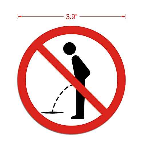 dealzEpic - Do Not Pee Here/No Peeing Sign Stickers - Self Adhesive Peel and Stick Decals