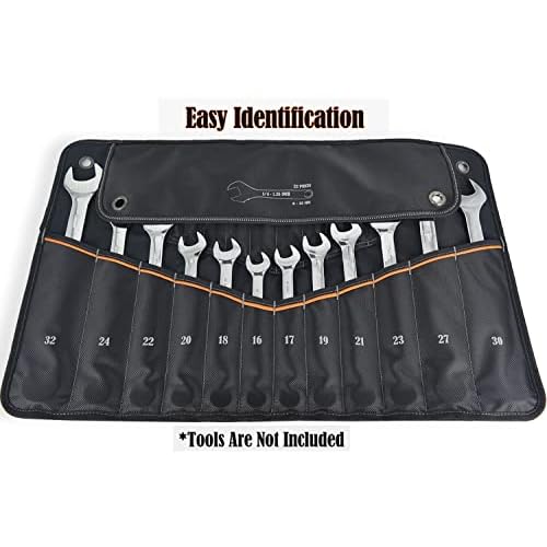 WELKINLAND 22-Pockets Wrench Tool Roll, 0.25-1.25" Wrench-Set Roll Holder Bag, Wrenches sleeve wrap, Wrenches pouch(Tools Are Not Included)