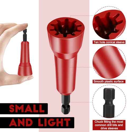 Wire Twister Tool, Twist Wire Connector Socket, Driver with 1/4" Chuck for electricians(2 Pack-red)