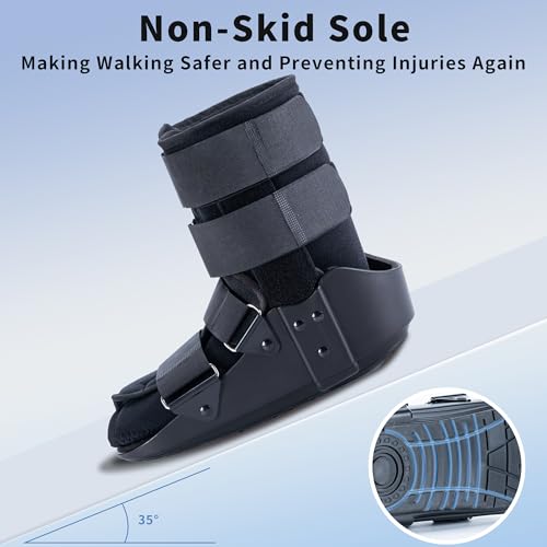 kefit Short Cam Walking Boot, Orthopedic Boot for Ankle Sprain, Foot Injury, Medium, Black