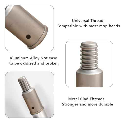 Broom Handle Threaded End Replacement for Extension Poles 1 Inch and 3/4 Inch Threaded Tips for Repairing and Connecting Compatible with Most Standard Broom Extension Poles