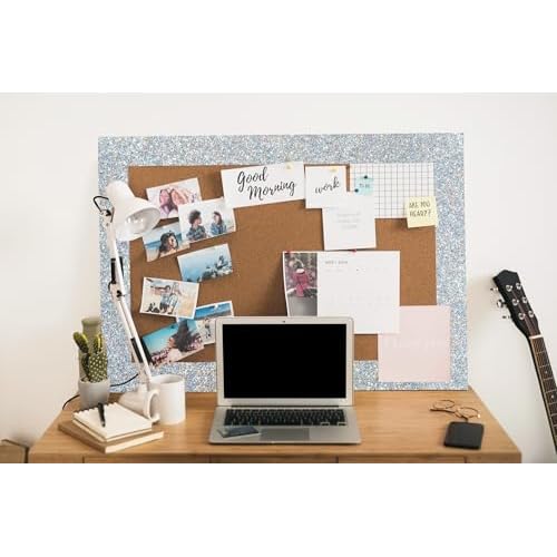 Silver Glitter Wallpaper Border, Sparkle Bulletin Board Border Self-Adhesive Decorative Trim for Classroom Bulletin Boards Poster Frames Mirrors Cabinets Blackboards Shiny Sparkle Design