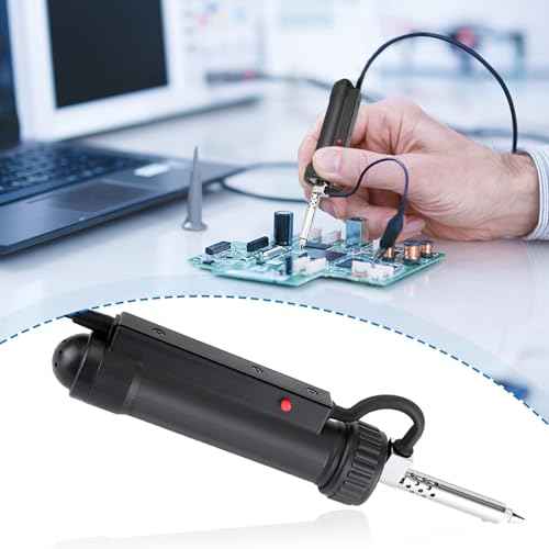 Solder sucker,Automatic Desoldering Pump Vacuum, Electric Solder Tin Sucker, Electric Desoldering Pump Automatic Vacuum Solder Sucker US Plug AC 110V 30W with 3 Soldering Suction Tips