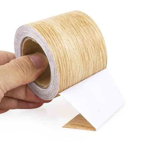 BOMEI PACK Wood Grain Repair Tape,Self Adhesive Repair Patch for Furniture, Floors, Cabinets, Windows, Doors, RV, Home Decor and DIY Projects (1, Coffee Oak, 2inch X 33ft)