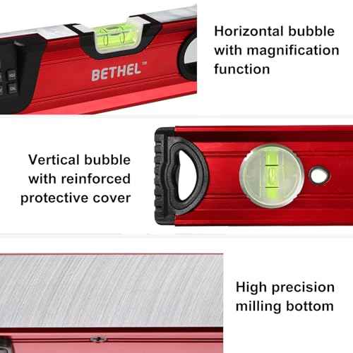 BETHEL Digital Level with LCD Display,24Inch Magnetic Digital Torpedo Level, Vertical & Horizontal Spirit Bubble Measuring Tools for Woodworking Construction Craftsman