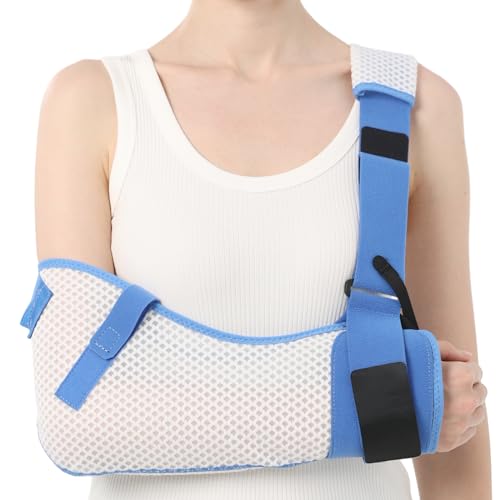 Arm Sling for Shoulder Injury with Waist Strap - Immobilizer Brace Support for Sleeping, Rotator Cuff Surgery (Mesh Version, Right, Medium,28.5-41 inch)