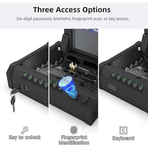 [ 25% Larger capacity ] Gun Safe for Pistols, Biometric Handgun Safe box, Mounted Handgun Safe Quick Access Security Safe with Fingerprint Keypad Lock for Home nightstand
