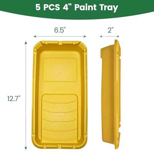 Voomey Paint Roller Tray,4 inch Plastic Paint Tray,5pcs,Easy to Clean Paint Pans Trays for Wall Painting, DIY Projects, and Home Renovation