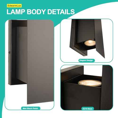 Indoor Wall Sconces, Modern Wall Lights, Up and Down Wall Mount Light, Dimmable Hardwired Wall Light for Bedroom, Living Room, Hallway, GU10 Bulbs Excluded, 2 Pack (Matt Black)