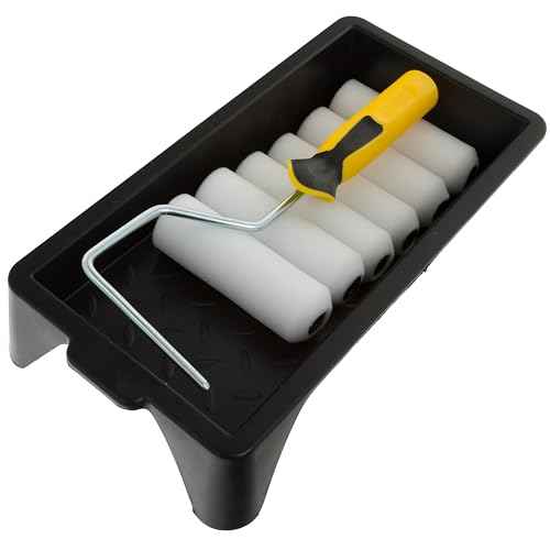 Coral 43401 Easy Coater Paint Mini Roller Kit - Includes 8 pcs (6 Covers) High-Density Foam Cover for Gloss Roller Kit - Ultimate Paint Roller Set for House Painting - Ideal Wall Painting Kit