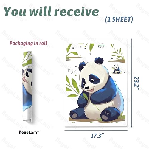 Cartoon Panda Wall Stickers Nursery Animal Wall Decals for Kid Removable Peel and Stick Wall Art Home Decor Decoration for Classroom Preschool Living Room Bedroom Bathroom