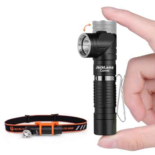 90 Degree EDC Flashlight, 1200 High Lumens Magnetic Flashlight with Clip, 6 Modes Rechargeable Led Headlamp, Pocket Tactical Flashlight for Working, Camping£¨Battery Included£©