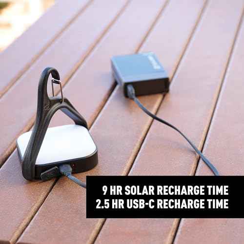 Nite Ize Radiant Revolve Rechargeable & Solar Lantern - Premium Solar Light for Camping Accessories & Backpacking Gear - Weather-Resistant Design with 360-Degree Rotating Body