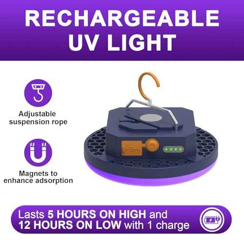 96 LED 395nm UV / 6500K Flashlight Camping Blacklight , 10000mAh Rechargeable, 3000 Lumens, Glow Lights for Party , Bedroom, Fluorescent Poster , Dog/Cat Urine ,Halloween Black Light (UV(Remote))