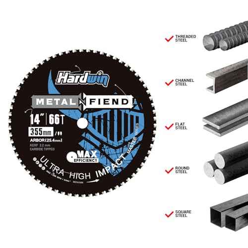 14-Inch Metal Cutting Saw Blade ? No Heat, Low Sparks, 66-Tooth Cermet Carbide Tipped, Fits Evolution S14CPS/S15CPS/S355CPS ? Thin Kerf for Steel, Angle Iron, Threaded Rod, 1-Inch Arbor