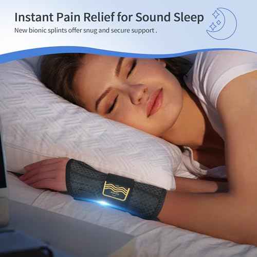 Carpal Tunnel Wrist Brace Night Support for Women Men, Pain Relief Metal Wrist Splint for Tendonitis, Arthritis, Sprain, Fit Left or Right Hand for Work, Rigid Hand Brace for Sleeping, Black