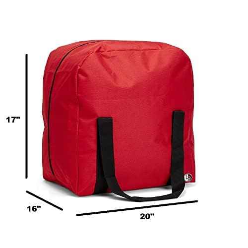 LINE2design Firefighter Heavy Duty Rescue Step-In Turnout Fire Gear Bag with Quick Dry Fabric, Shoulder Strap & Maltese Cross - Red