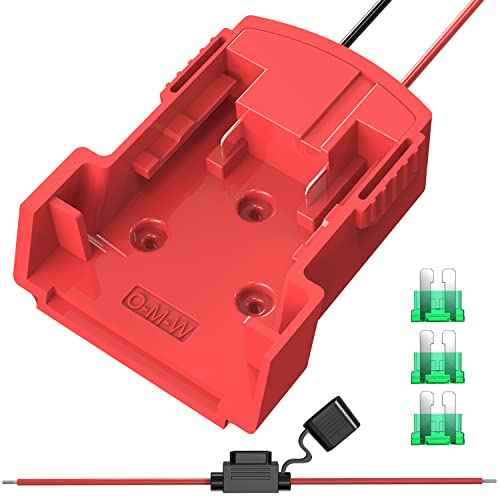 Power Wheels Adapter for Milwaukee, 18V Battery Adapter Power Wheels Battery Conversion Kit with Fuse Holder and 3PCS 30Amp Fuses UIInosoo for DIY, RC Toys and Robotics, Red
