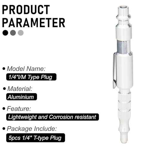 Kodilin 5Pcs 1/4"I/M Type Plug Air Blow Gun,Adjustable Pocket Blow Gun