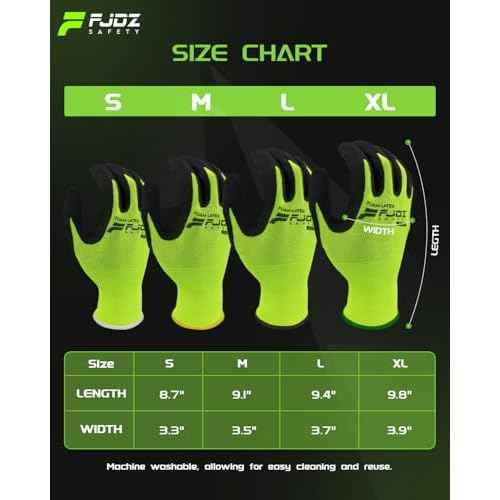 12 Pairs Foam Latex Coated Work Gloves with Breathable Nylon Shell for Precision Tasks, Construction, Warehouse