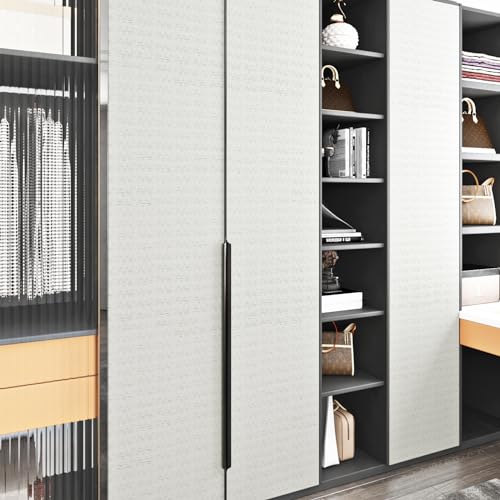 Livelynine Woven Grasscloth White Textured Wallpaper Stick and Peel Paintable Wallpaper for Bathroom Bedroom Vinyl Prepasted Embossed Wall Paper Self Adhesive Contact Paper for Cabinets 15.8X78.8