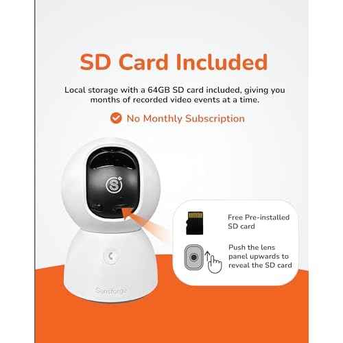Sensforge 2.5K Indoor Pan-Tilt Dome Security Camera (2-Pack), AI Human & Pet Detection, 360¡Æ Coverage, Two-Way Audio, Dual-Band Wi-Fi (2.4G/5G), 64GB SD Card Included, No Monthly Fees