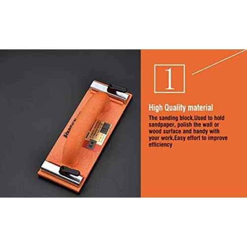 Edward Tools Hand Sander with Sandpaper Clamp - For Drywall, Wood, Floor - 9 1/4¡± x 3 1/4¡±¡¯ - Ergo Contour Handle - Uses Standard 11 1/4¡± Sandpaper