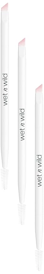 wet n wild Eyebrow and Liner Brush, Soft Fibers, Pack of 3 | Flat Angled | Ultra-Thin Precision