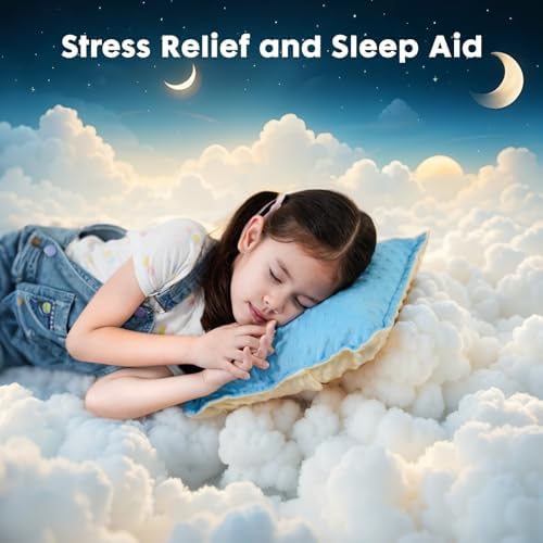 Bmag Sensory Vibrating Pillow for Autistic Kids and Adults,13” x 13” Sensory Toy Gift with Textured Therapy Stimulation Bumps Relief Stress Item for Toddler - Blue and Yellow