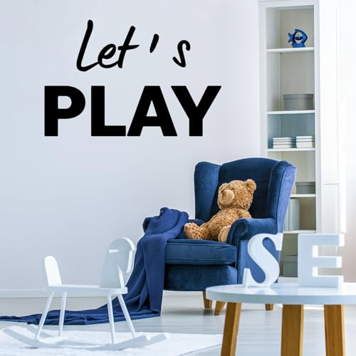 Let's Play Wall Decals Kids Room Wall Stickers, Removable Vinyl DIY Wall Murals Wallpaper for Nursery Children Baby Kids Boys Girls Bedroom Living Room Home Decoration