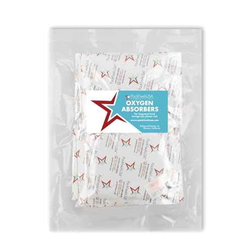 PackFreshUSA: 5-Gallon (20" x 30") AirTight Mylar Bags - 2000cc High-Capacity Oxygen Absorbers Long-Term Food Storage ? Heavy Duty 5.5 Mil Thick (Per Side) - Heat Sealable - Food Grade - Pack of 5