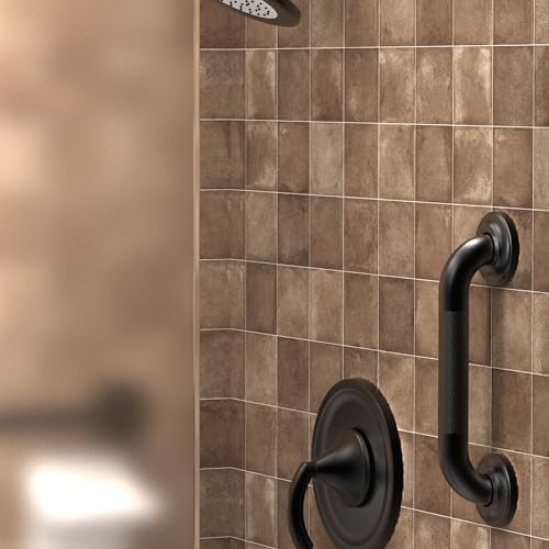 1-1/4" Knurled Grab Bar, ADA Compliant Bath Safety Shower Handrail, Bathroom Mobility Aid Handle for Seniors and Disabled, Heavy Duty 500lbs Support