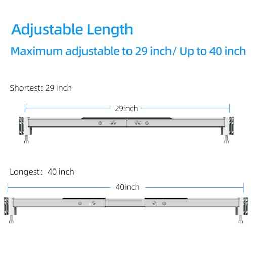 Qualward Undermount Sink Brackets,Adjustable Undermount Sink Support, Stainless Steel Installation Kit for Undermount Kitchen Sink Adjustable Support Pole (29-40 inches)