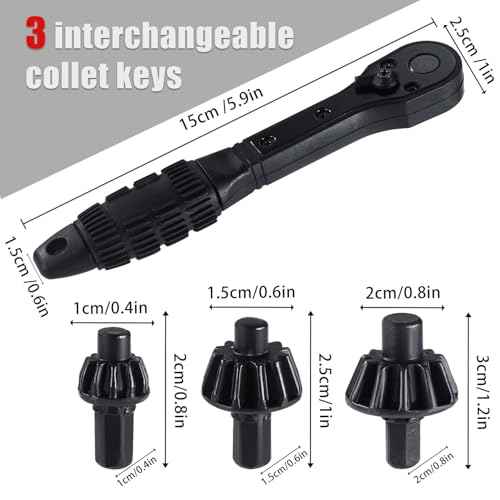 Drill Chuck Ratchet Key Wrench Spanner, Premium 2 in 1 Universal Double Head Chuck Ratchet Spanner Practical Clamping Press Tool Suitable for Electric Drills Power Tools Replacement