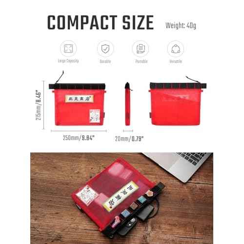 TACTICAL_GEEK Storage A11 & Sunizumi Shoten Collaborative EDC Organizer Pouch: Manga-Style Semi-Transparent Mesh Bag for Digital Tool Organization