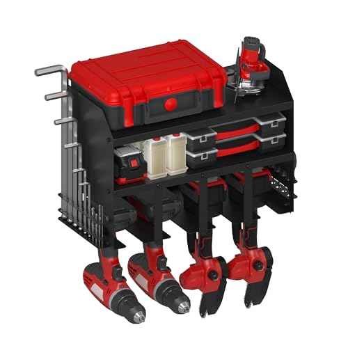 Power Tool Organizer Wall Mount, Utility Racks 3 Layers Storage Rack, Mini Chainsaw, Screwdriver, Drill Bit, battery tool organizer for Workshop Shed Pegboard Basement