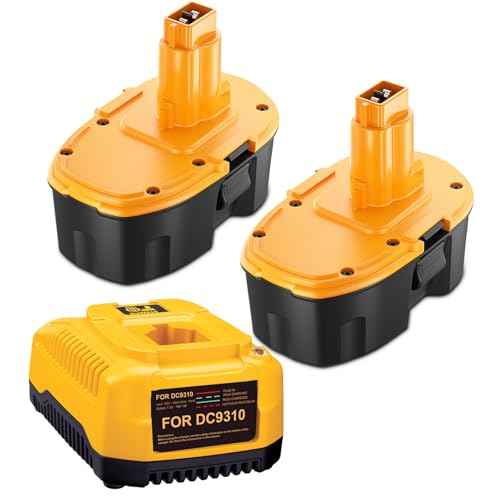 2Pack 5000Ah Replacement for Dewalt 18V Battery Ni-Mh DC9098 DC9096 DC9099 DC970 DW9095 DW9096 DW9098 DW9099 DE9039 DE9096 DE9098 with DC931 Ni-Cad Ni-Mh 18V Battery Charger