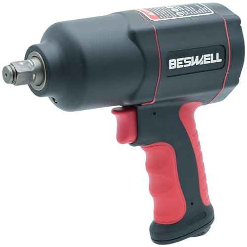 BESWELL¢ç AKP-01N -1/2-Inch Air Impact Wrench-1180 Foot-Pounds Max Loosen Torque Output-Well Balanced Lightweight Includes 11Pieces CR-V SAE Impact Sockets & 3pcs Metric Deep Socket & Carrying Case